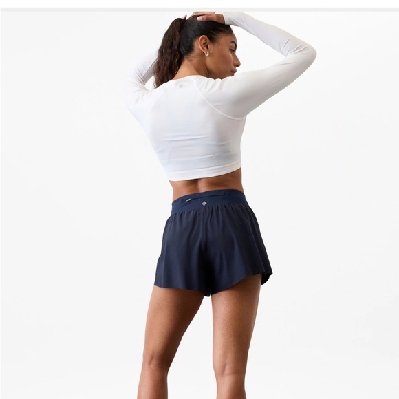 Women's Navy Blue Athletic Shorts - Picture 2 of 12